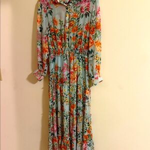 Floral Long Sleeve Maxi Dress